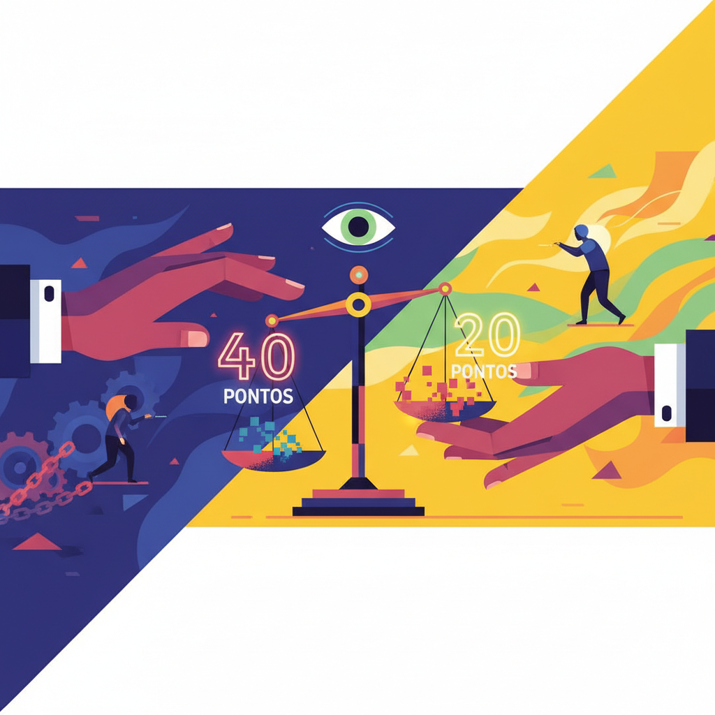 Vinte pontos ou quarenta: a lei que muda de tamanho conforme o que o Estado quer de você