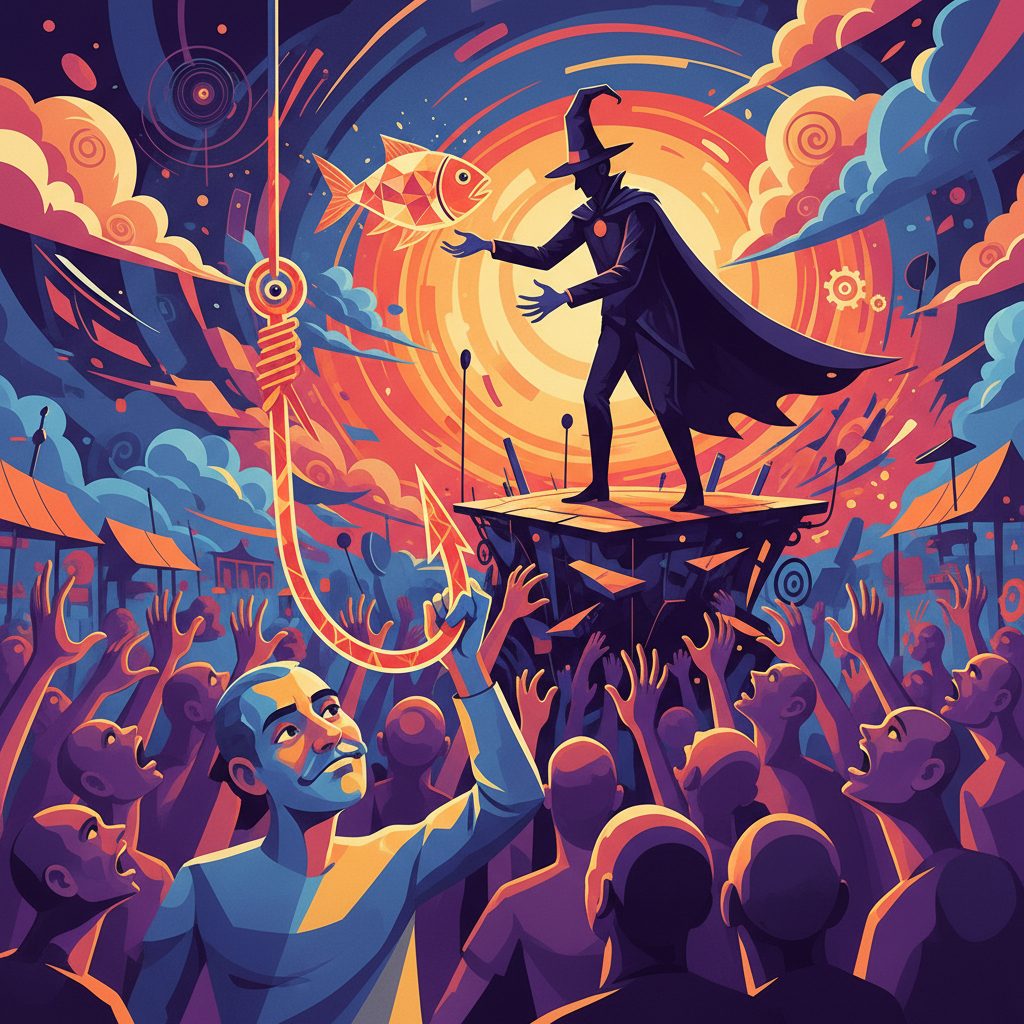 O Mágico Promete Peixe de Graça, e Alguém Ainda Acredita no Anzol