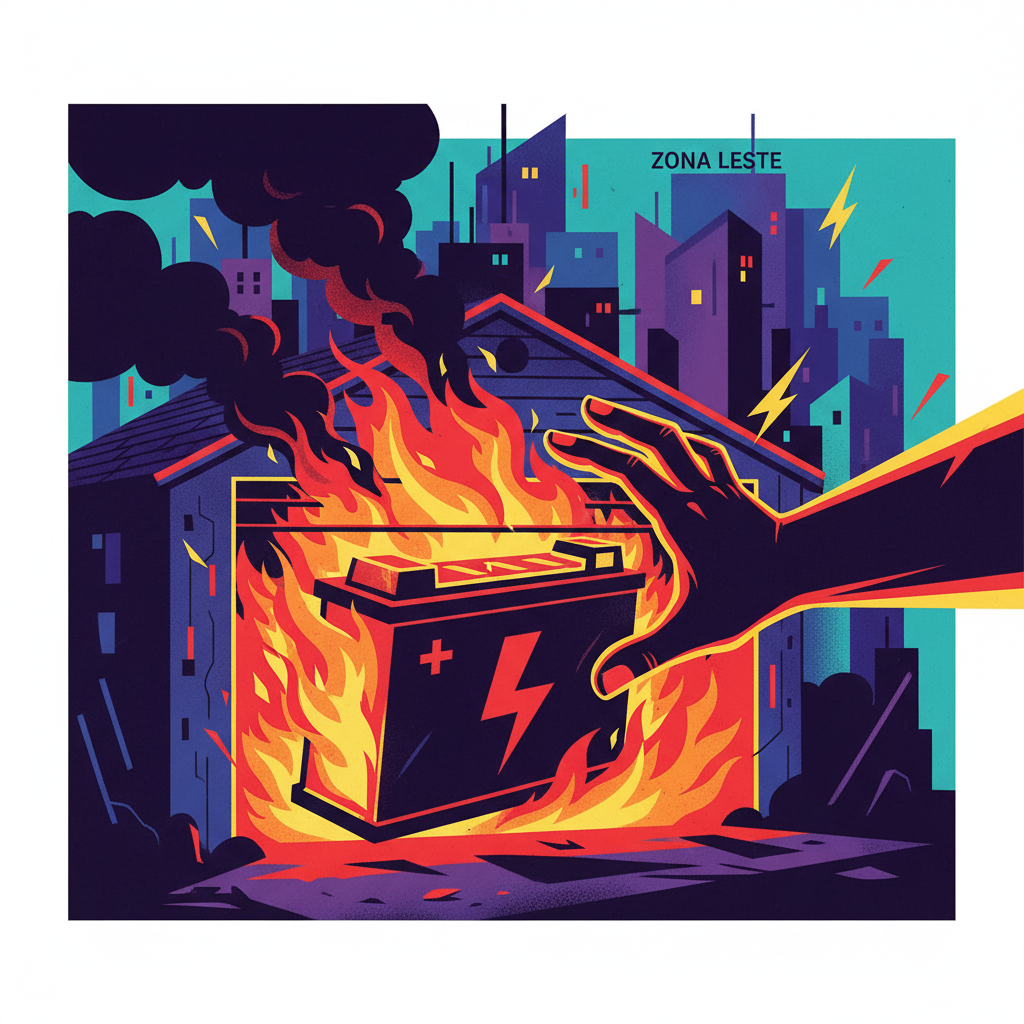 A bateria que o governo quer te enfiar na garagem pegou fogo na Zona Leste