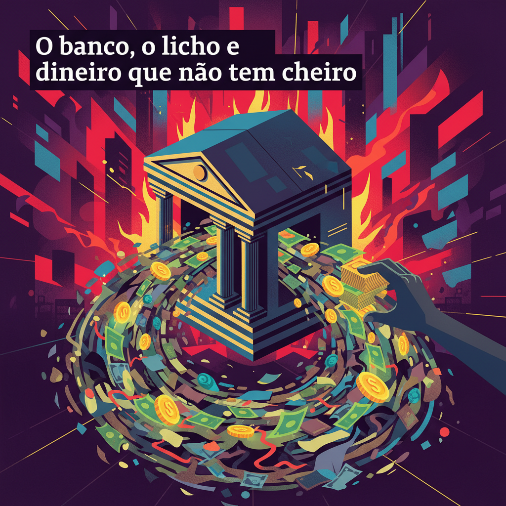 O banco, o lixo e o dinheiro que não tem cheiro