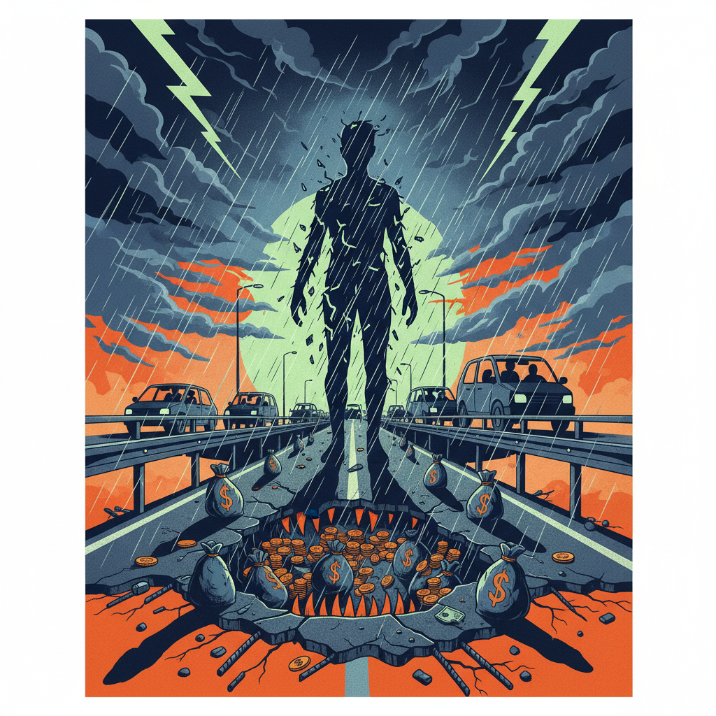 A chuva não mata. O asfalto podre, o imposto gordo e o motorista ignorado é que matam.